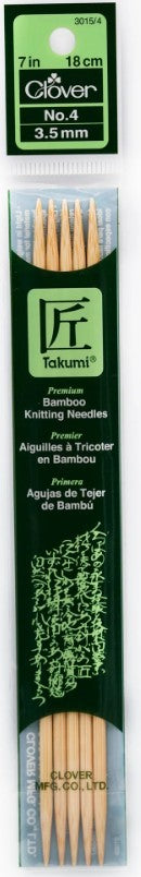 Clover 7" double pointed knitting needles (set of 5)