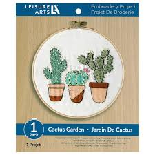 Leisure Arts Cactus Garden 6in Embroidery Kit