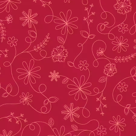Maywood Studios Kimberbell Designs Swirl Floral 108" wide backing