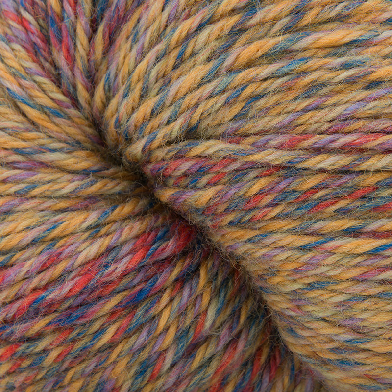 100g skein of sport/DK weight superwash wool color-shifting yarn in  Beach Sunset yellow/blue/red/purple