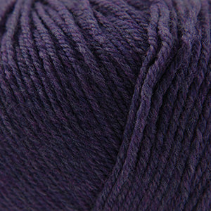 100g skein of worsted weight superwash wool yarn in Mystic Purple