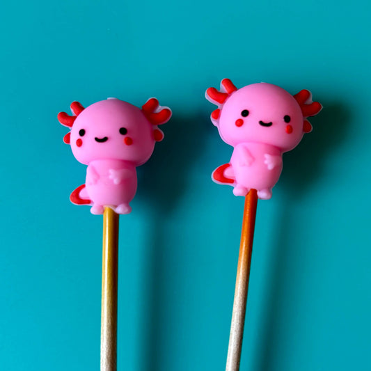 Knitting Needle Point Protectors - 3D Axolotl Animals Cute