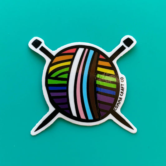 Vinyl Sticker - Intersectional Pride Queer Knitting Crochet