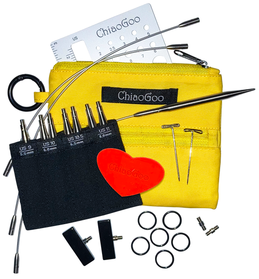 ChiaoGoo Twist Shorties Interchangeable Needle Set sizes 9-11