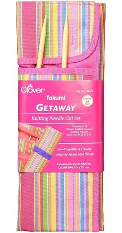 Clover 9" bamboo single point knitting needle set