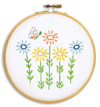 Field of Flowers 6in Embroidery Hoop Kit