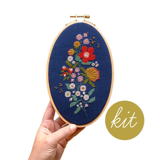 Junebug and Darlin Forget-Me-Knots cross stitch kit