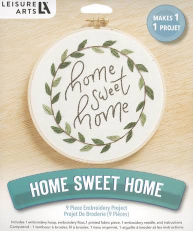 Leisure Arts Home Sweet Home 6in Embroidery Kit