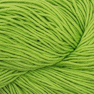 100g skein of worsted weight cotton yarn in Lime green