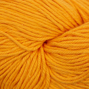 100g skein of worsted weight cotton yarn in Marigold yellow orange