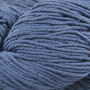 100g skein of worsted weight cotton yarn in Blue Indigo