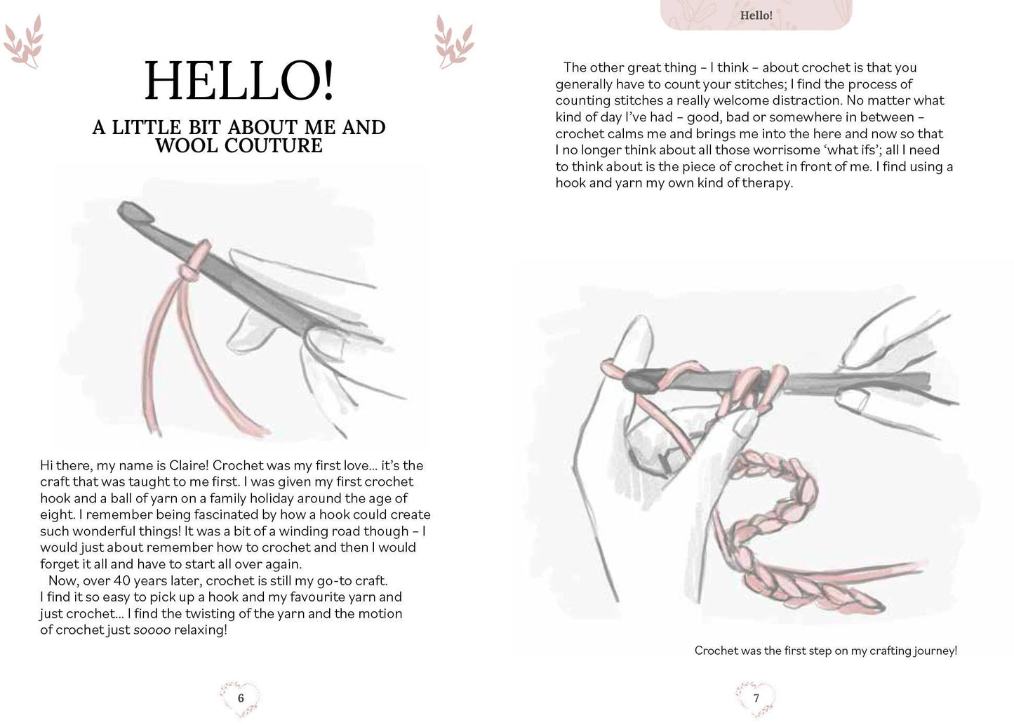 Pocket Book of Crochet introduction and example illustrations