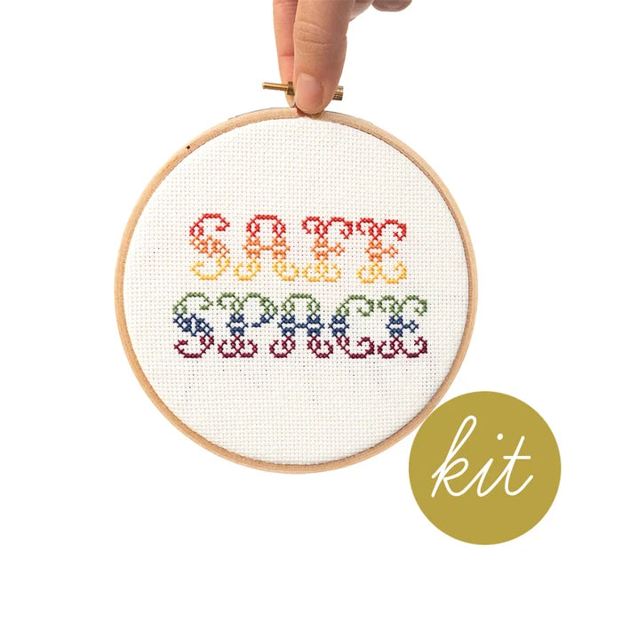 Junebug and Darlin Safe Space cross stitch kit