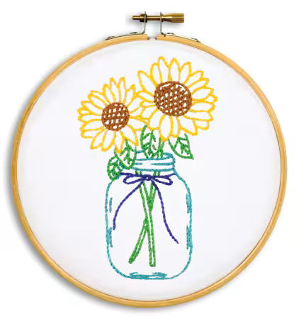 Sunflowers 6in Embroidery Hoop Kit