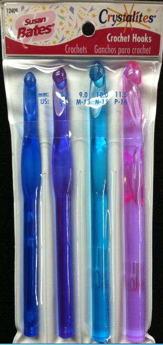 Susan Bates Crystalites Crochet Hook Set--L M N P