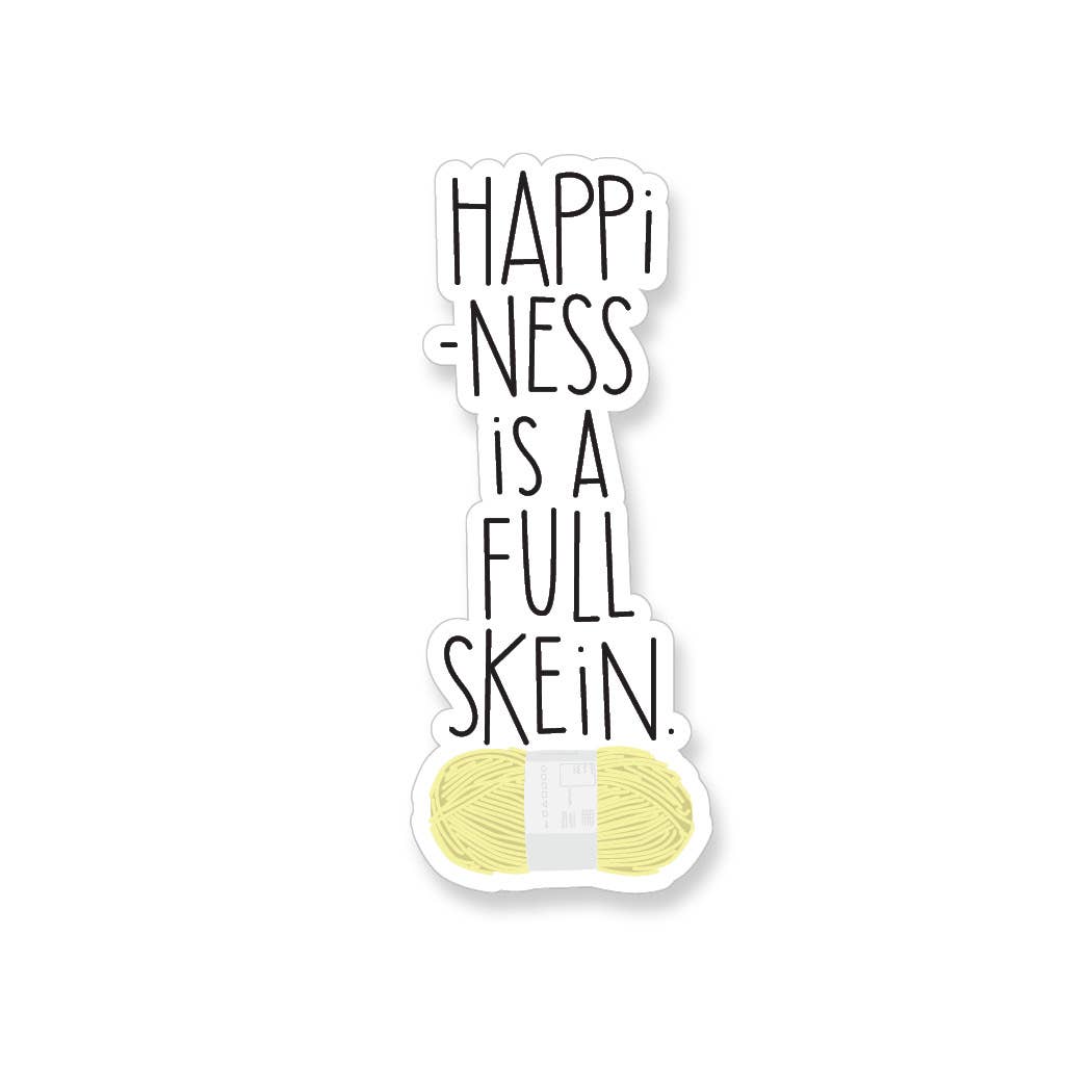 Full Skein, Knitting Vinyl Sticker