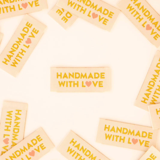 Handmade with Love Gold Sewing Woven Labels Tags (8)
