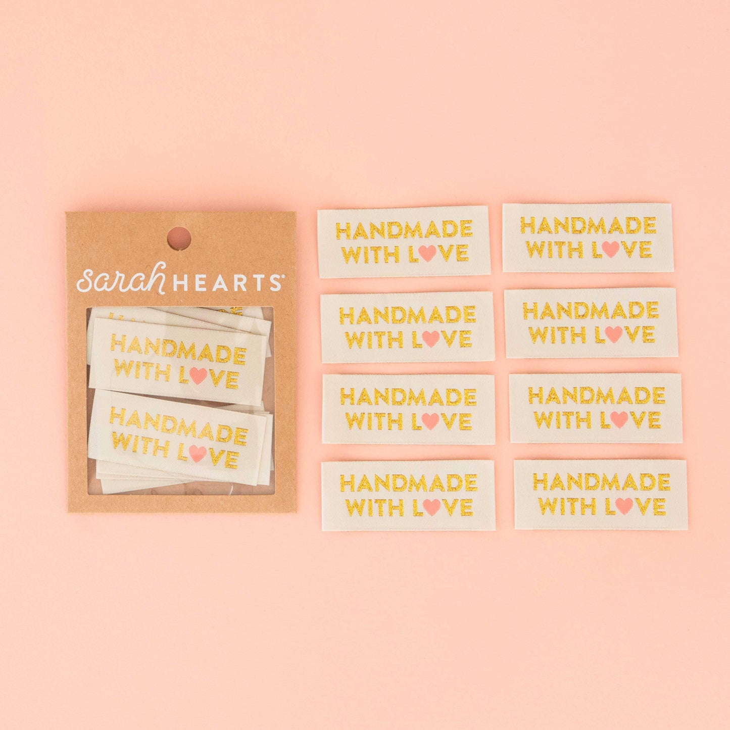 Handmade with Love Gold Sewing Woven Labels Tags (8)